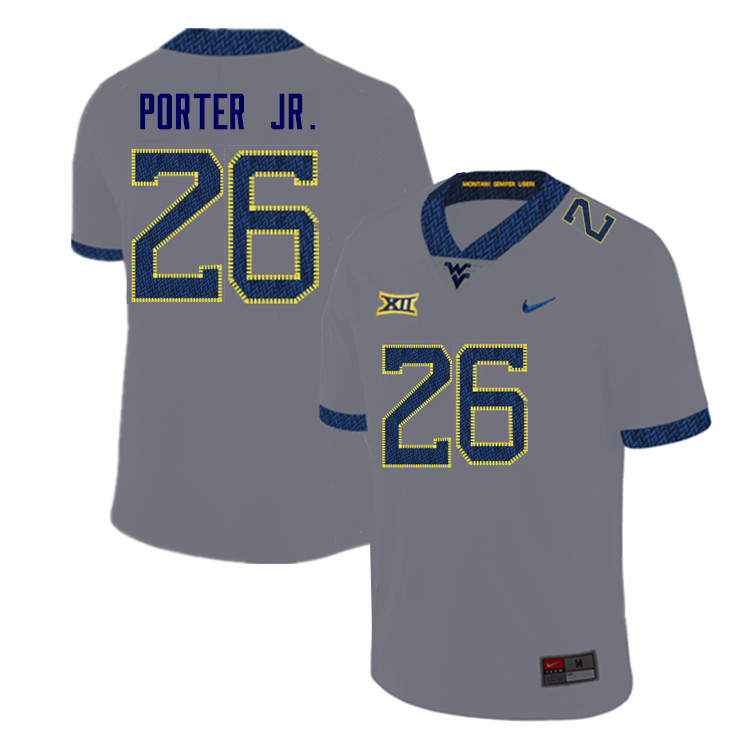 Men #26 Daryl Porter Jr. West Virginia Mountaineers College Football Jerseys Sale-Gray